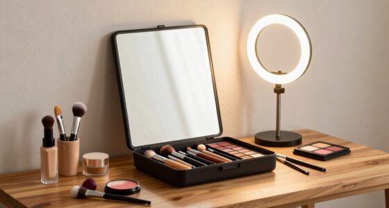 lighting enhances portable makeup stations