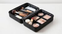 organized rolling makeup storage