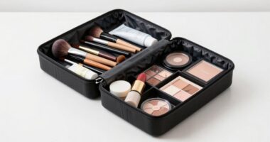 organized rolling makeup storage