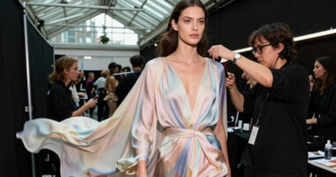 Victoria Starmer Models Clothes At London Fashion Week Show