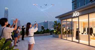 Alo Launches Hong Kong Sanctuary Store With Drone Show, Jisoo