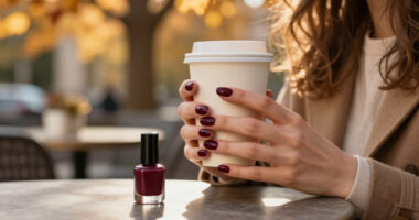 Anne Hathaway's Moody Fall Manicure Is So Stylish—Here's The Exact $13 Shade Behind Her "Cherry Noir" Nails