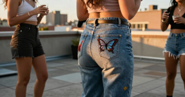 Bella Hadid Brings Back Y2K Butterfly-Embroidered Jeans For Her 30Th Birthday
