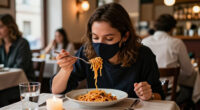 I Wore This New Grippy Face Mask Out To Eat Pasta And It Didn't Budge Once